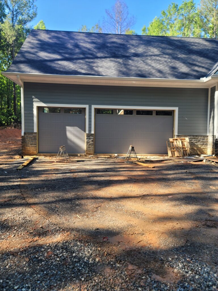 Modern Double Garage Installation Nearing Completion